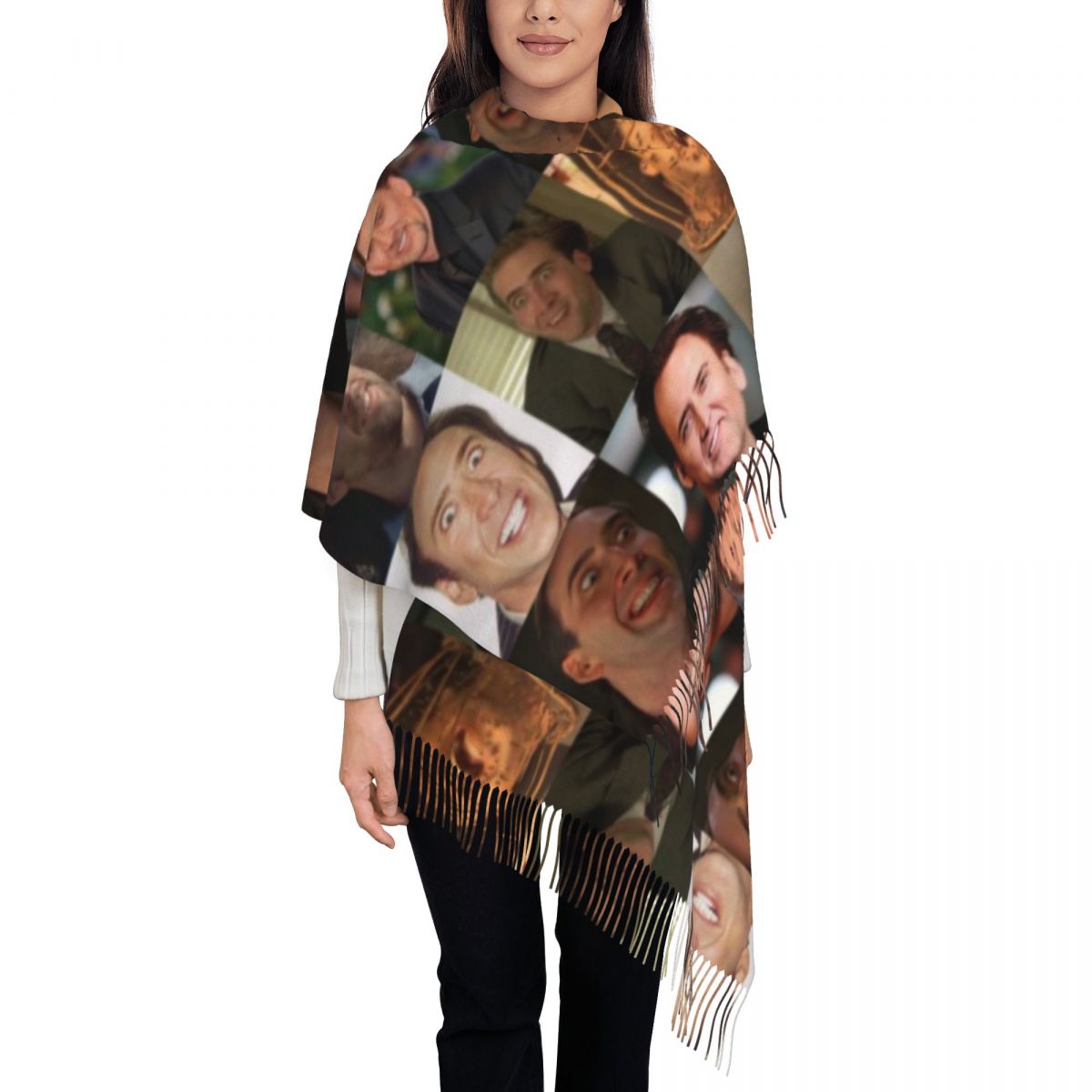 Nicolas Cage Funny Face Meme S - Pashmina Wrap Large review and price