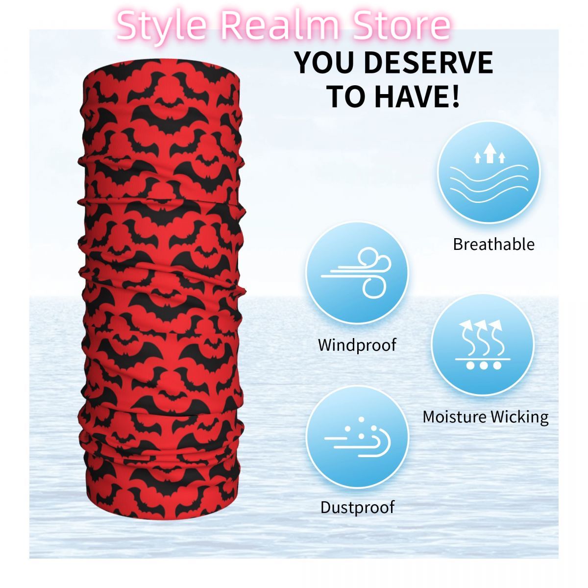 Gothic Witch Bats Pattern Band - Neck Warmer Tube review and price
