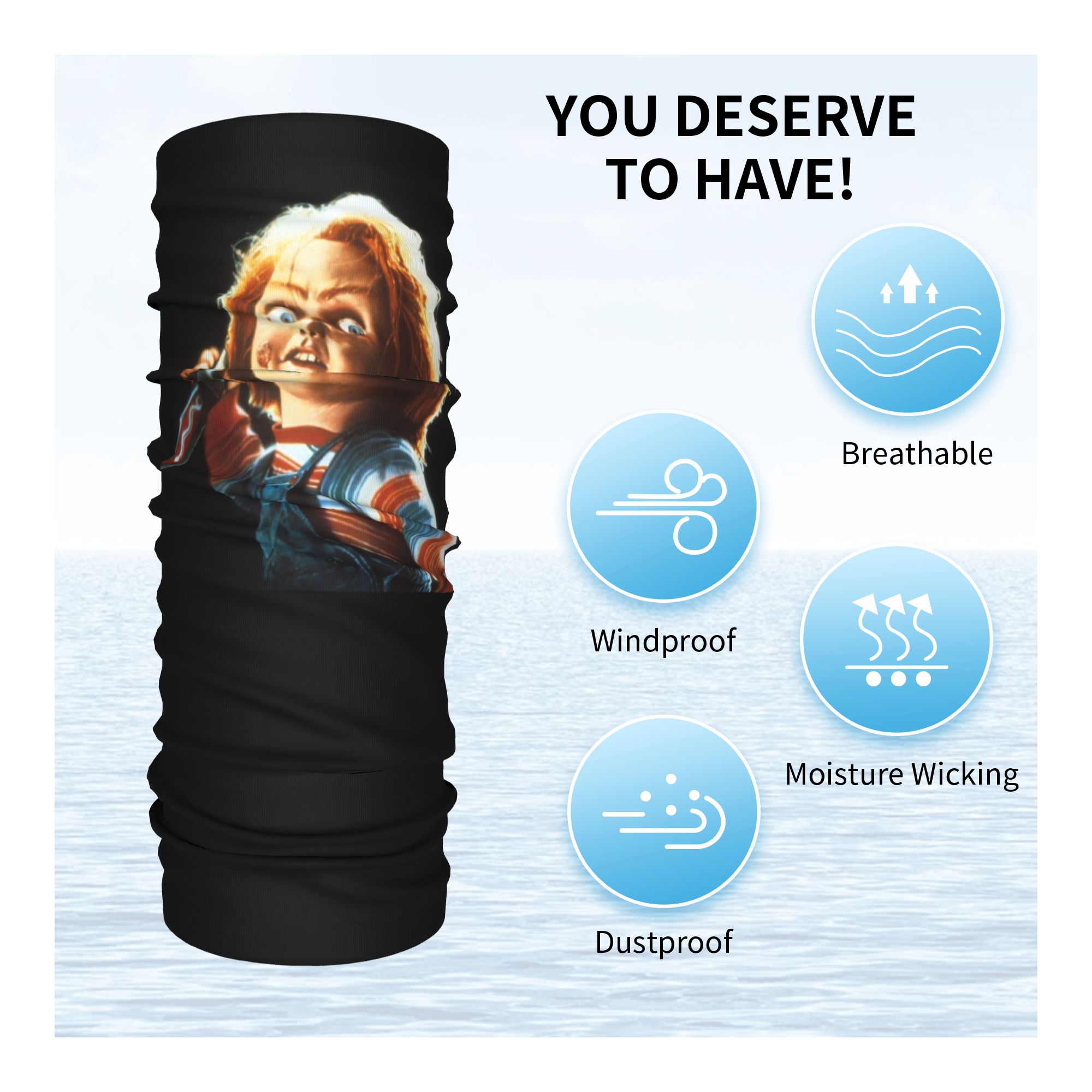 Custom Horror Devil Doll Chuck - Neck Warmer Tube review and price