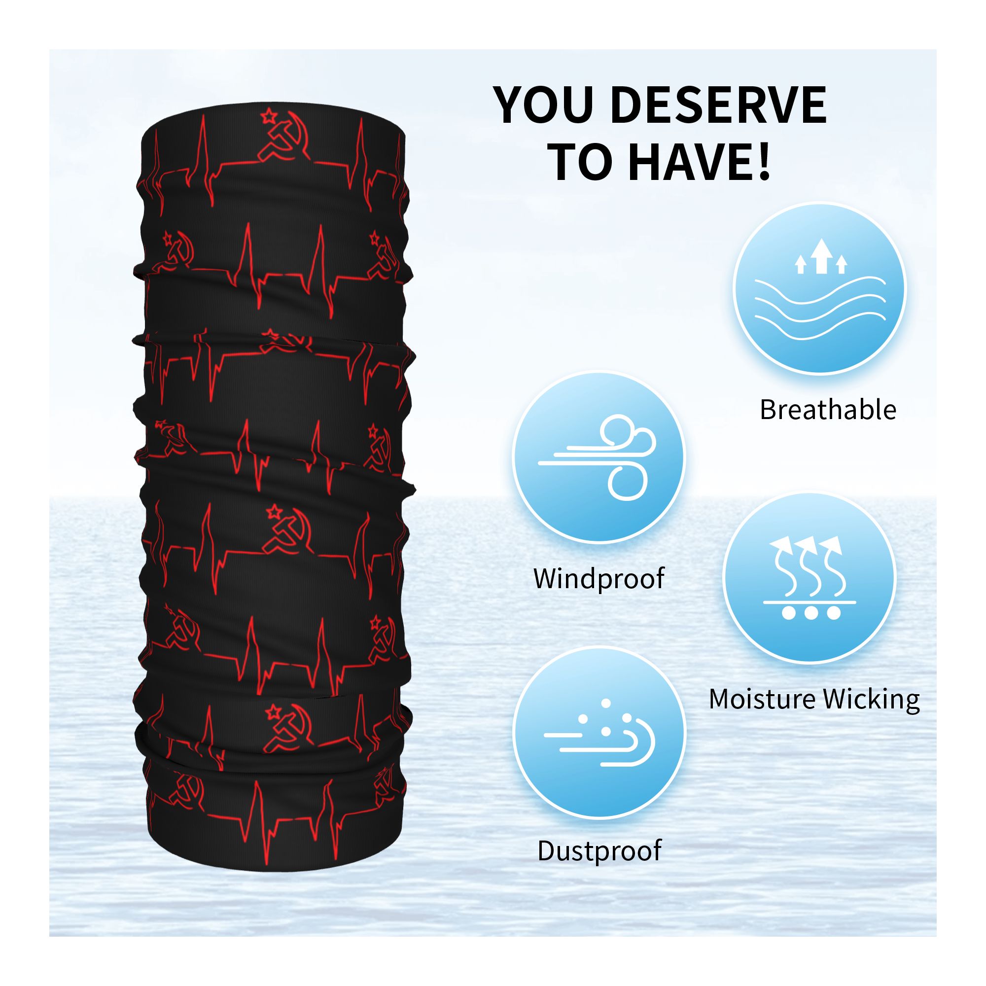 Custom Heartbeat Russian Flag  - Neck Warmer Tube review and price