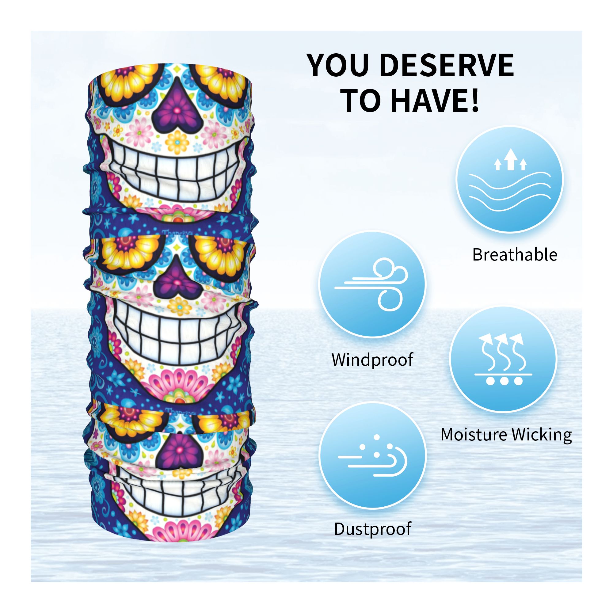 Custom Day Of The Dead Sugar S - Neck Warmer Tube review and price