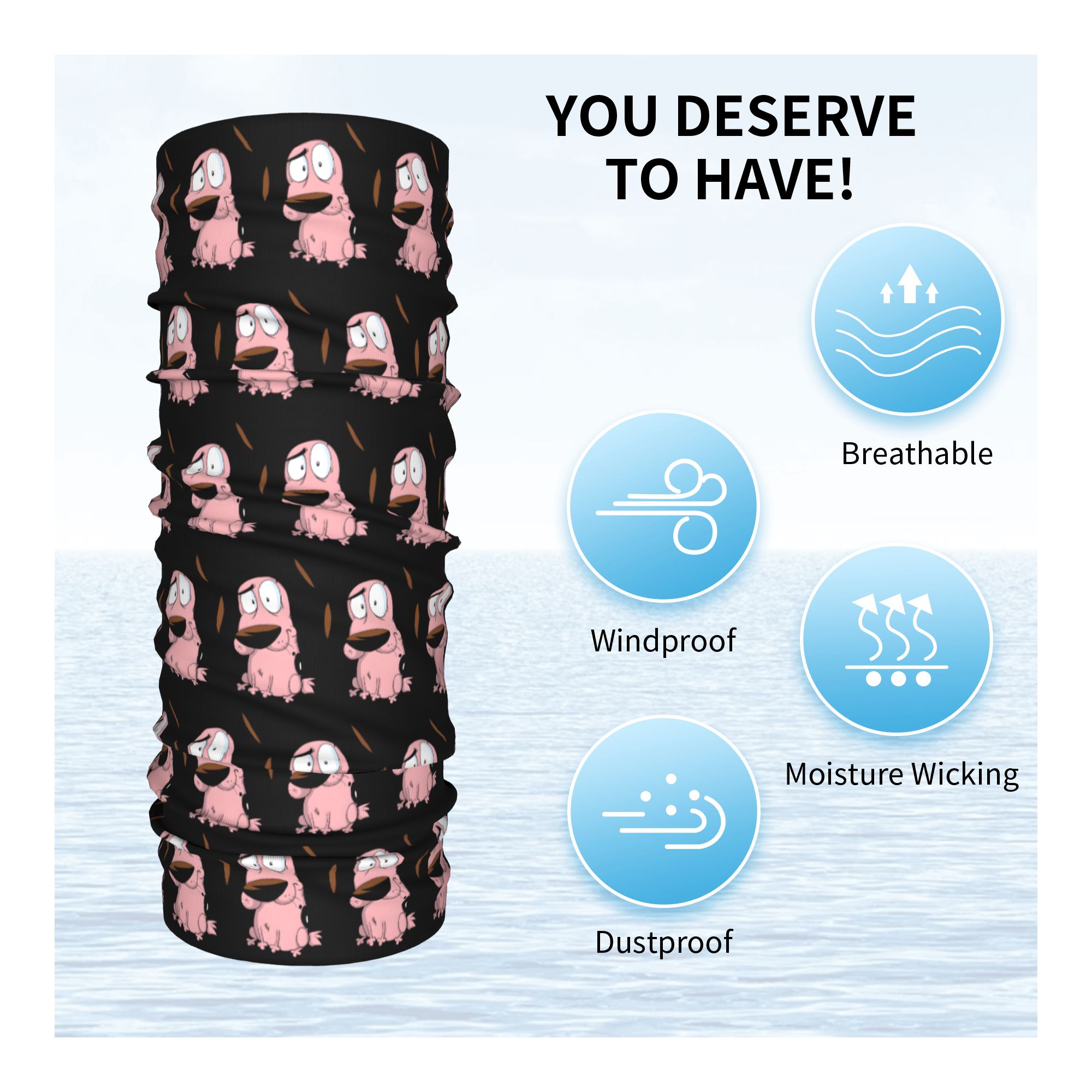 Custom Cartoon Courage Dog Win - Neck Warmer Tube review and price