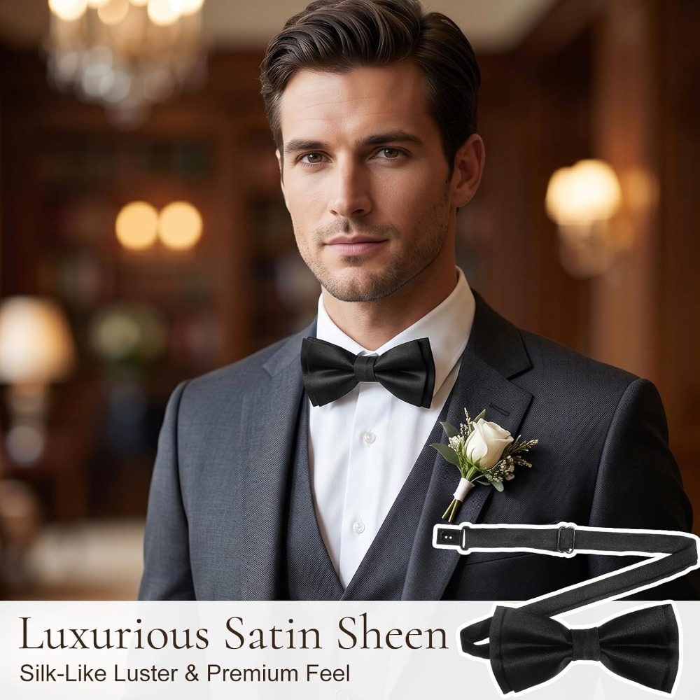 Men's Bow Ties, 2-Pack Solid C - Bow Tie Pre Tied review and price