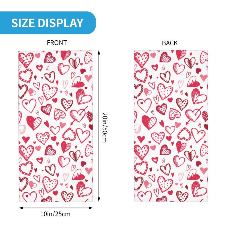 Pink Red Love Hearts Bandana N - Neck Warmer Tube review and price