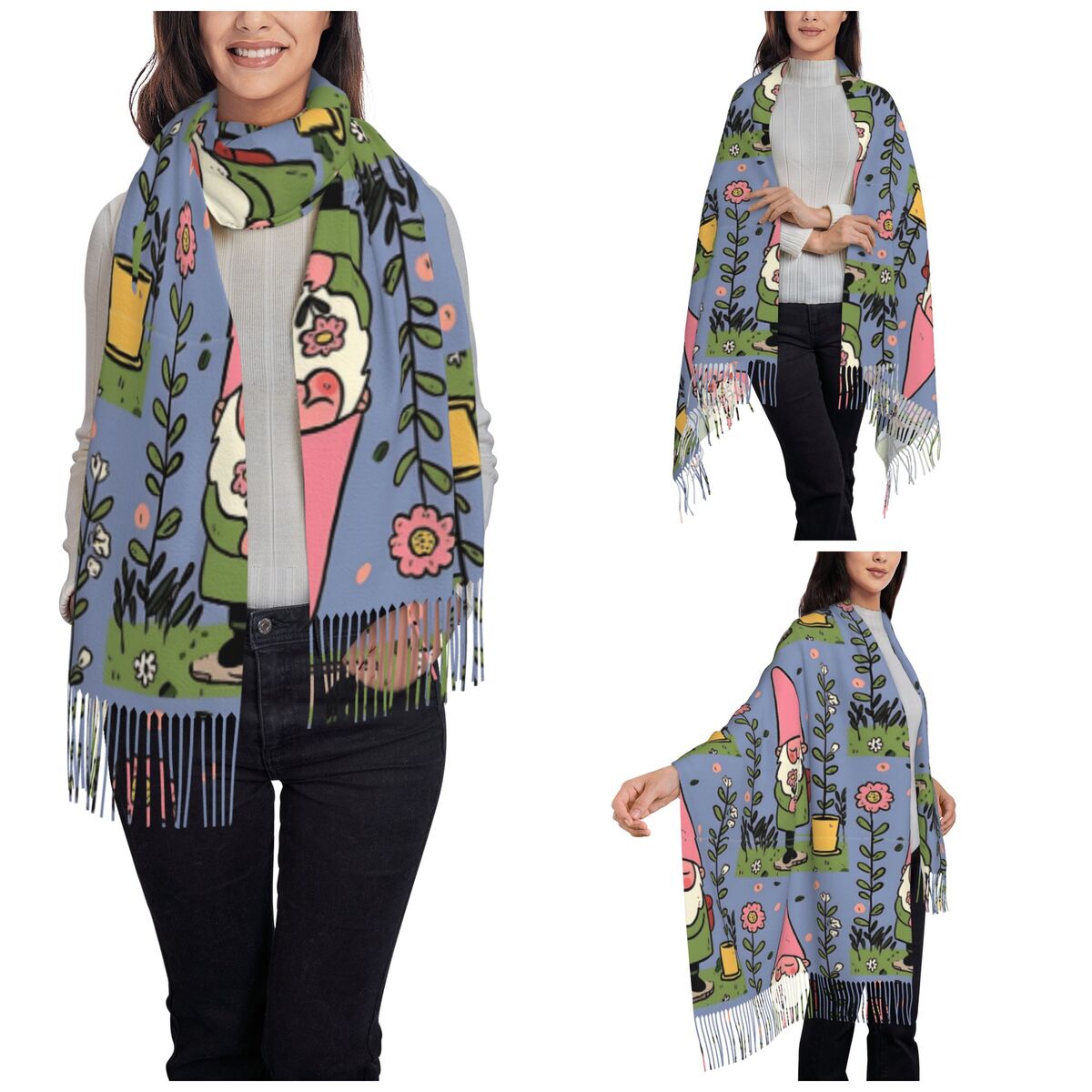 Mythical Garden Gnome Shawls W - Pashmina Wrap Large review and price